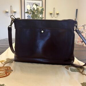 Madewell The Transport Shoulder Crossbody Tote Burgandy